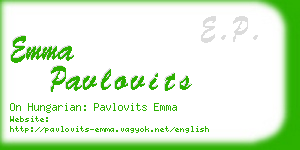 emma pavlovits business card